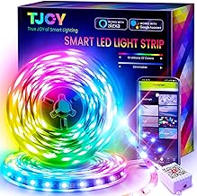 50ft Smart Led Strip Lights for Bedroom, Alexa Led Light Strip,5050 RGB Color Changing Music Sync Led Lights Strip with App Remote,Multi-Color Wireless Led Lights for Bedroom (APP+Remote+Voice)