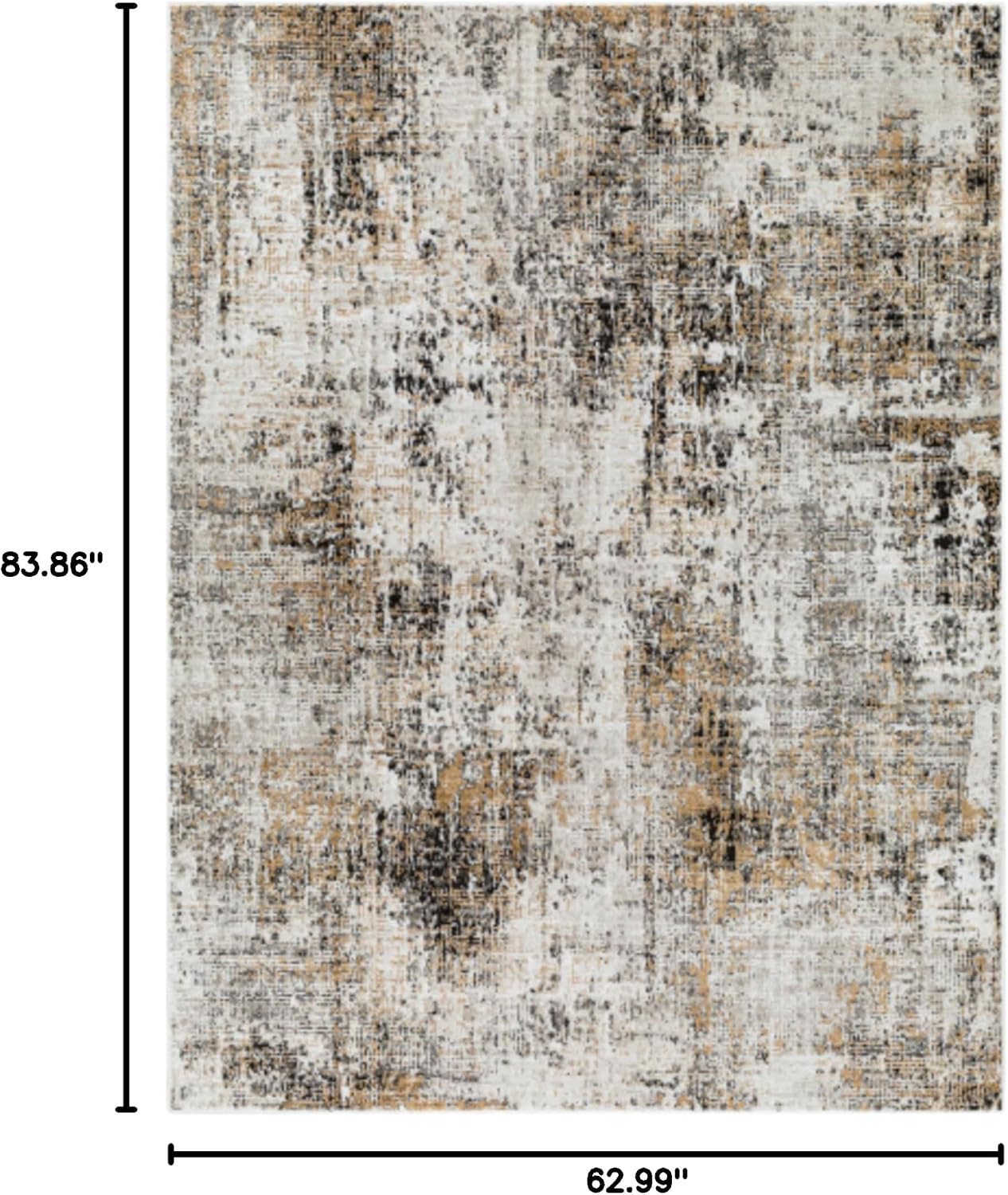 Livabliss Allegro Modern & Contemporary Machine Woven Area Rug, 5'3" x 7' (5' x 7'), Tan/Ivory
