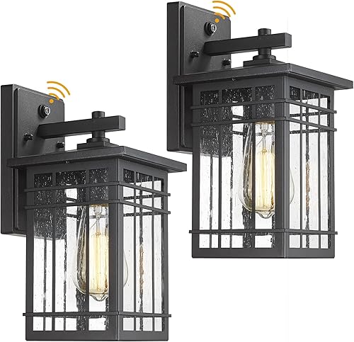 Diyel Linterna de pared para exteriores, sensor de anochecer a amanecer, lámpara de pared para exteriores, sensor de montaje en pared, lámparas de