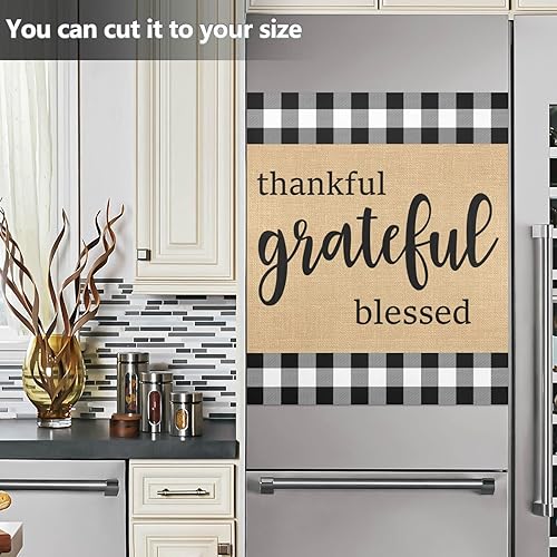 Miniatura 6 de Funda magnética para lavavajillas con diseño de búfalo a cuadros blancos para la parte delantera, cubierta magnética para lavavajillas, panel