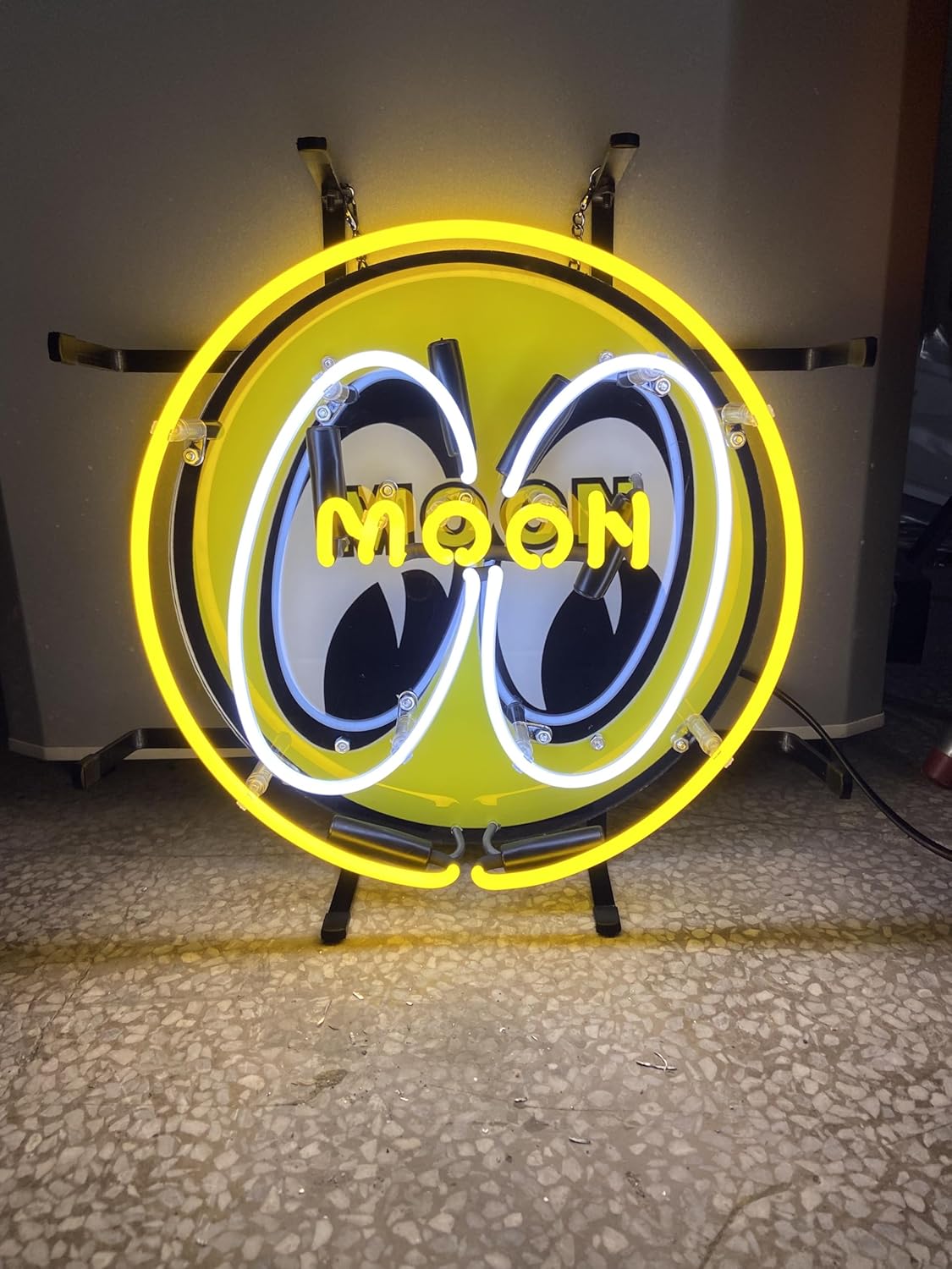 Neon Signs Moon And Eye Beer Bar Sign 13X13''Man Cave Neon Light Sign for Bar Party Home Room Wall Decor Artwork Lamp
