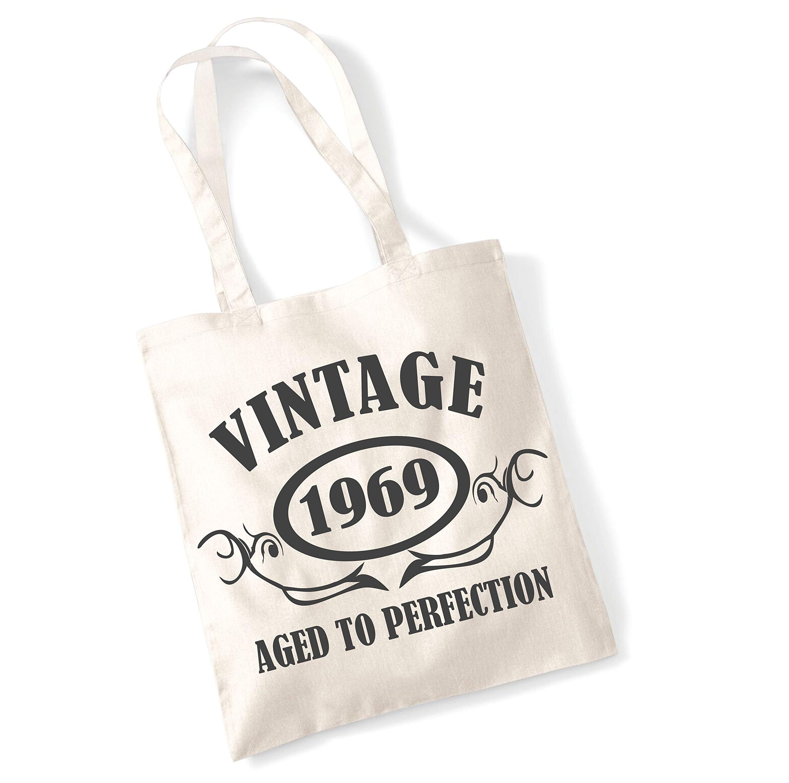 Edward Sinclair VINTAGE 1969 AGED TO PERFECTION ' Natural Tote Bag With Black Print