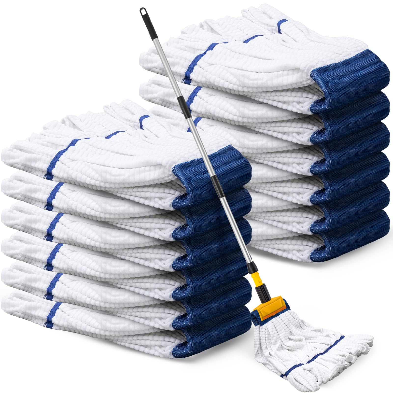 Hushee 6 Pcs Large Microfiber Tube Mop Heads 18 Oz Looped End,White