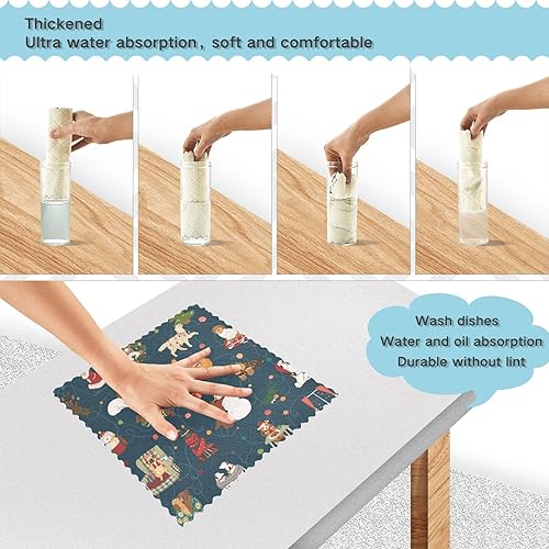 Miniatura 4 de Christmas Celebration Hand Towels Microfiber Now Designs Kitchen Tea Towels Funny Decorative Kitchen Hand Towels Kitchen Absorbent