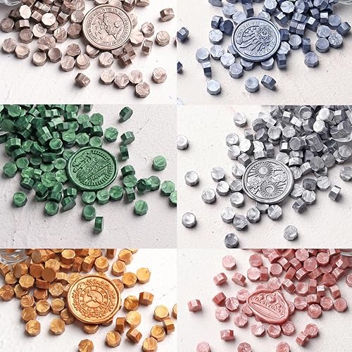 Miniatura 4 de Juego de 300 cuentas de cera de sellado rojo vino para sello de cera con velas y cuchara de fusión, perfecto para tarjetas de Navidad, sobres,