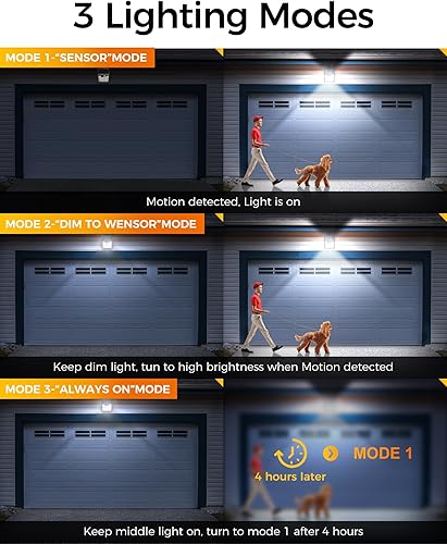 Miniatura 6 de 160 luces LED solares de movimiento para exteriores, luces solares de pared de 3 lados para exteriores, gran angular de 270, 3 modos de iluminación,