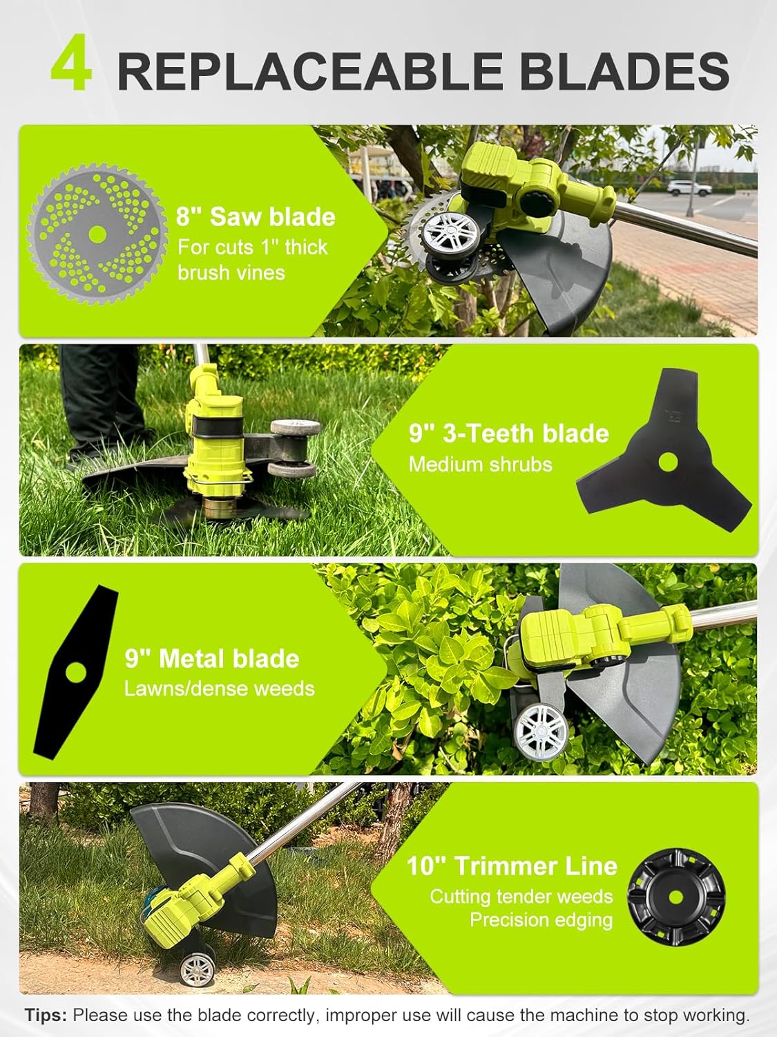 Brushless Weed Wacker Cordless, 21V Battery Powered Weed Eater with 2 x 3.0Ah Batteries & Fast Charger, 4-in-1 Grass Trimmer/Edger/Brush Cutter for Lawn & Garden