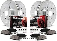 PowerStop K7035 Z23 Carbon-Fiber Brake Pads & Drilled/Slotted Rotors Kit for Nissan Rogue & Rogue Sport 2014-2022