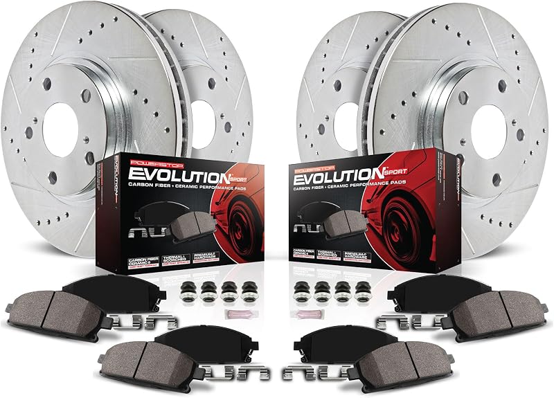 Z23 Performance Brake Pad & Rotor Kit Front & Rear K8817 | Toyota Highlander, Lexus RX350, Lexus RX350h Carbon Fiber Ceramic Brake Pads + Drilled & Slotted Rotors