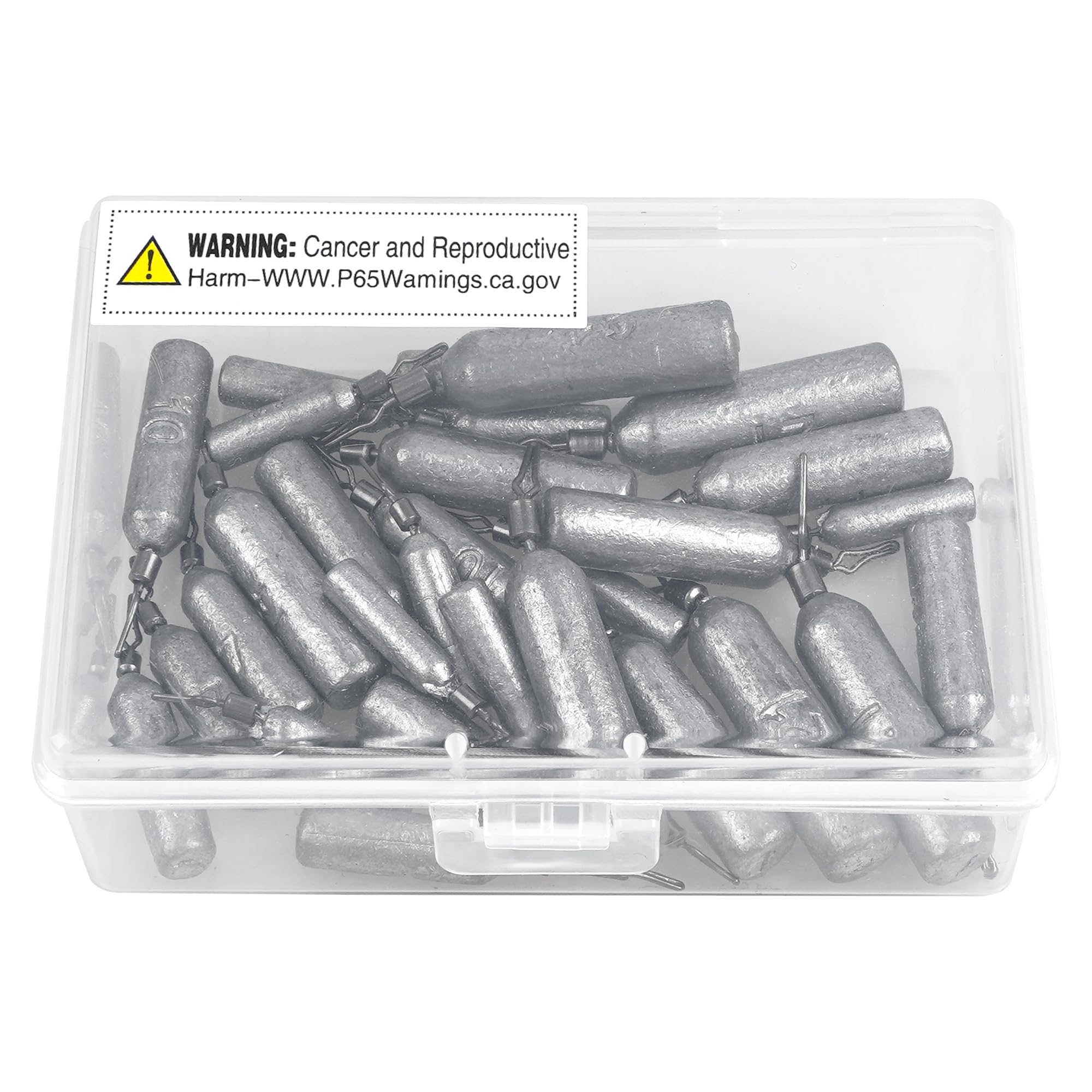 Paquete de 30 plomos de pesca con pivotes rodantes, plomos delgados, con forma de lápiz, peso de deriva, bajo derecho, cilindro extraíble para pesca de gato (20 g, 30 unidades)