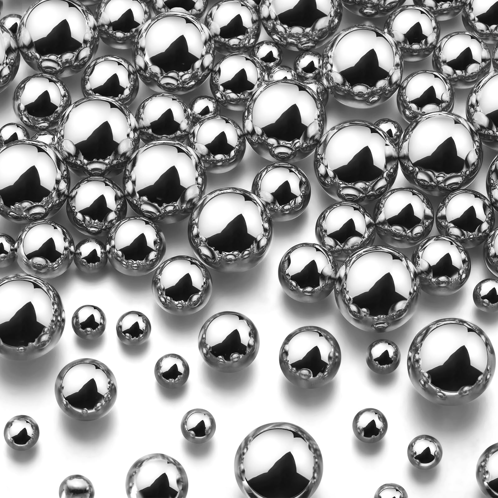 Perles synthétiques pour vase au fini brillant argenté pour décoration de luxe