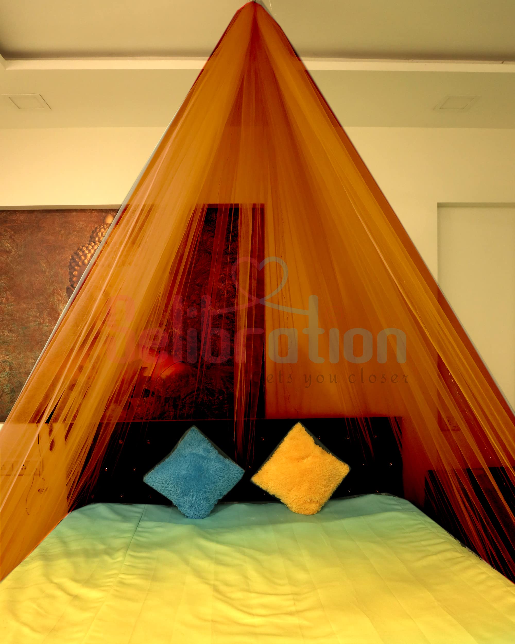 Selibration.com Plastic Decoration Net Cloth with LED Lights For Romantic Dinner, Surprise Party, Anniversary, Birthday Party Celebration and Valentines Day, Or Cabana Tent Decoration (Beige) 1