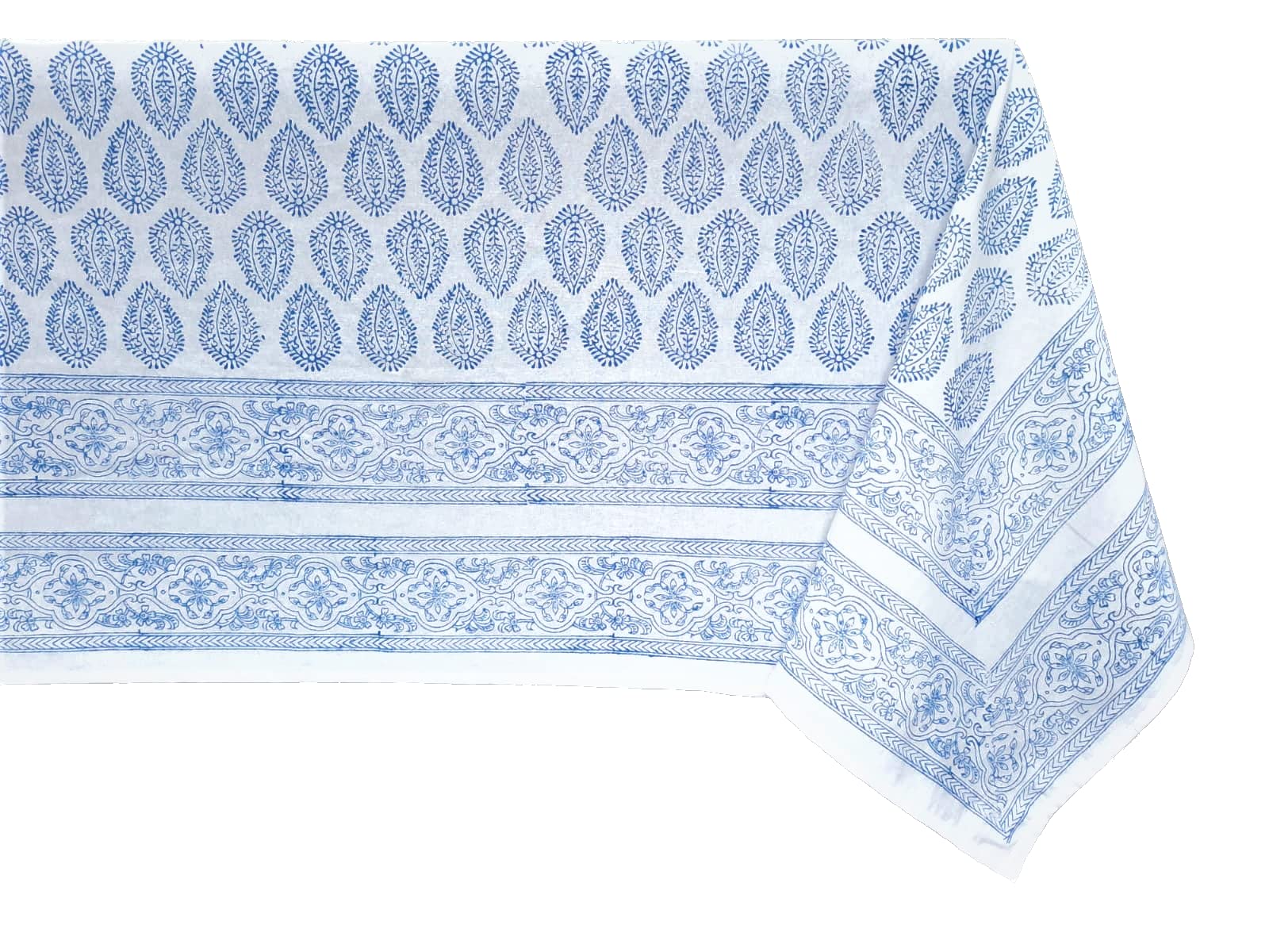 ATOSII Amalfi 100% Cotton Boho Rectangle Fall Tablecloth, Handblock Print Table Cloth for Kitchen I Dining Table Linen Fall Décor I Parties Wedding Outdoor Christmas Thanksgiving I 60 X 108 Inches