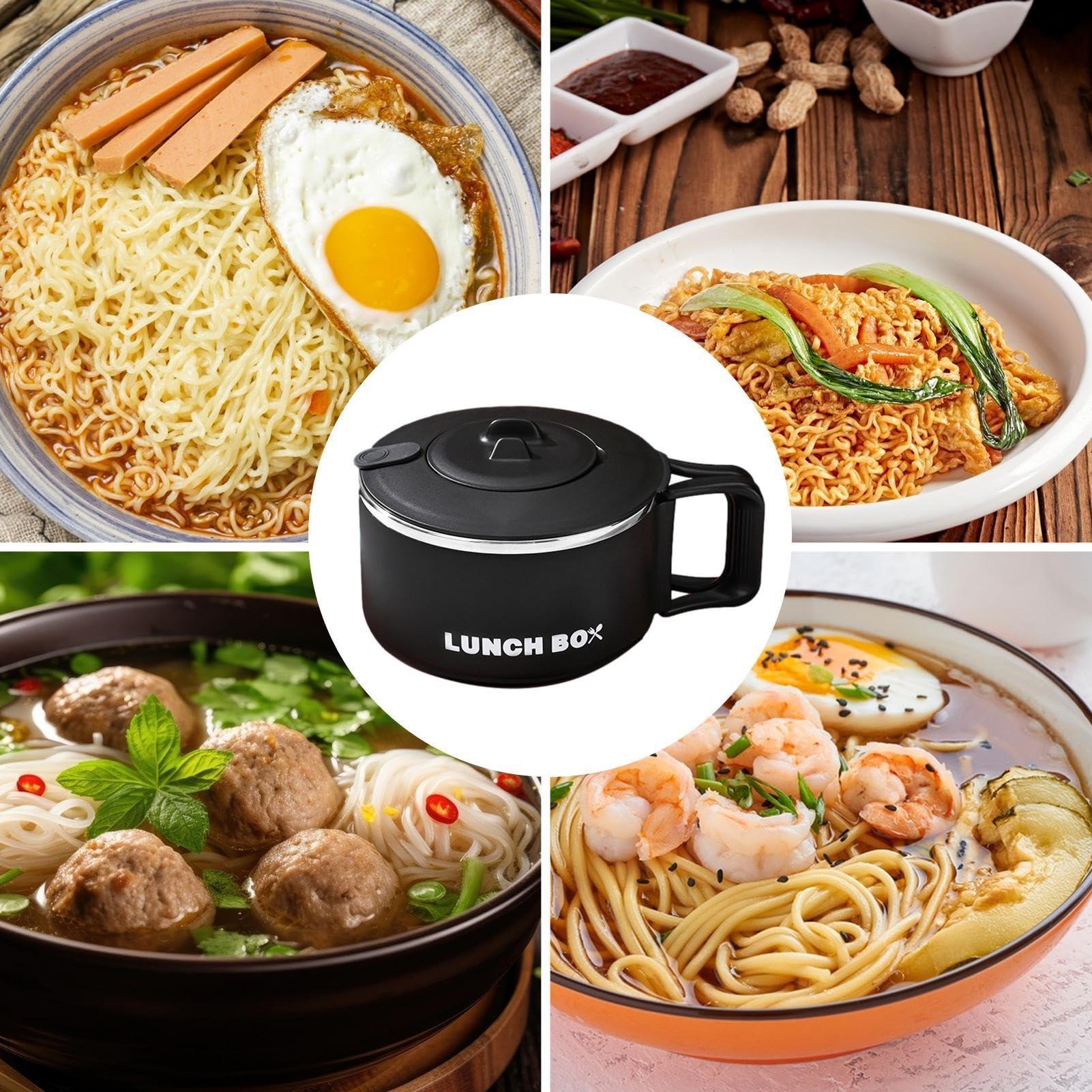 1/3 Ramen Electric Bowl, Black, 5.91*5.91*3.27 in - Image 2
