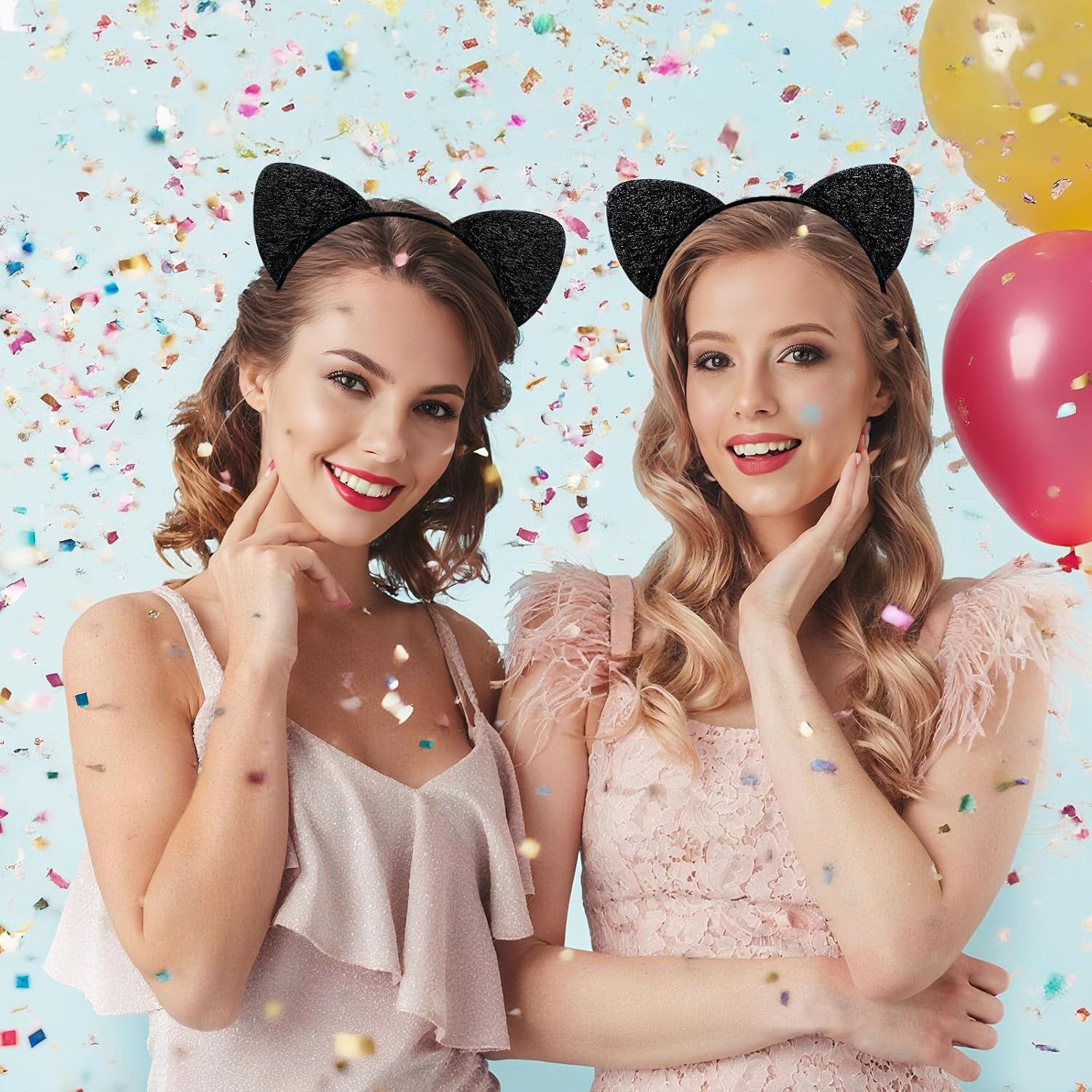 NESTRE Cat Ears Headband,Furry Cat Ears Headband for Women Halloween Costume Cosplay Party Accessories - Image 5