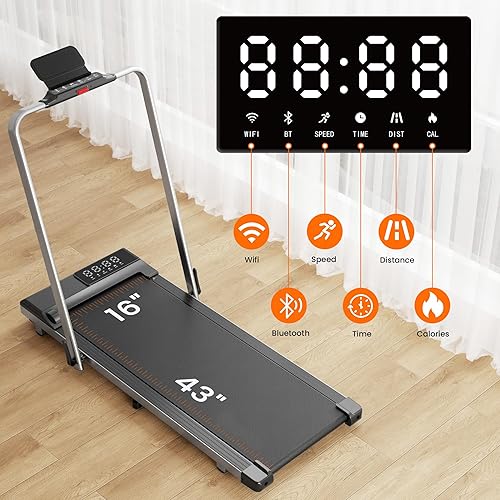 Miniatura 6 de Caminadora plegable 2 en 1 3.0HP para debajo del escritorio, almohadilla eléctrica para caminar con control remoto de aplicación y pantalla LED,