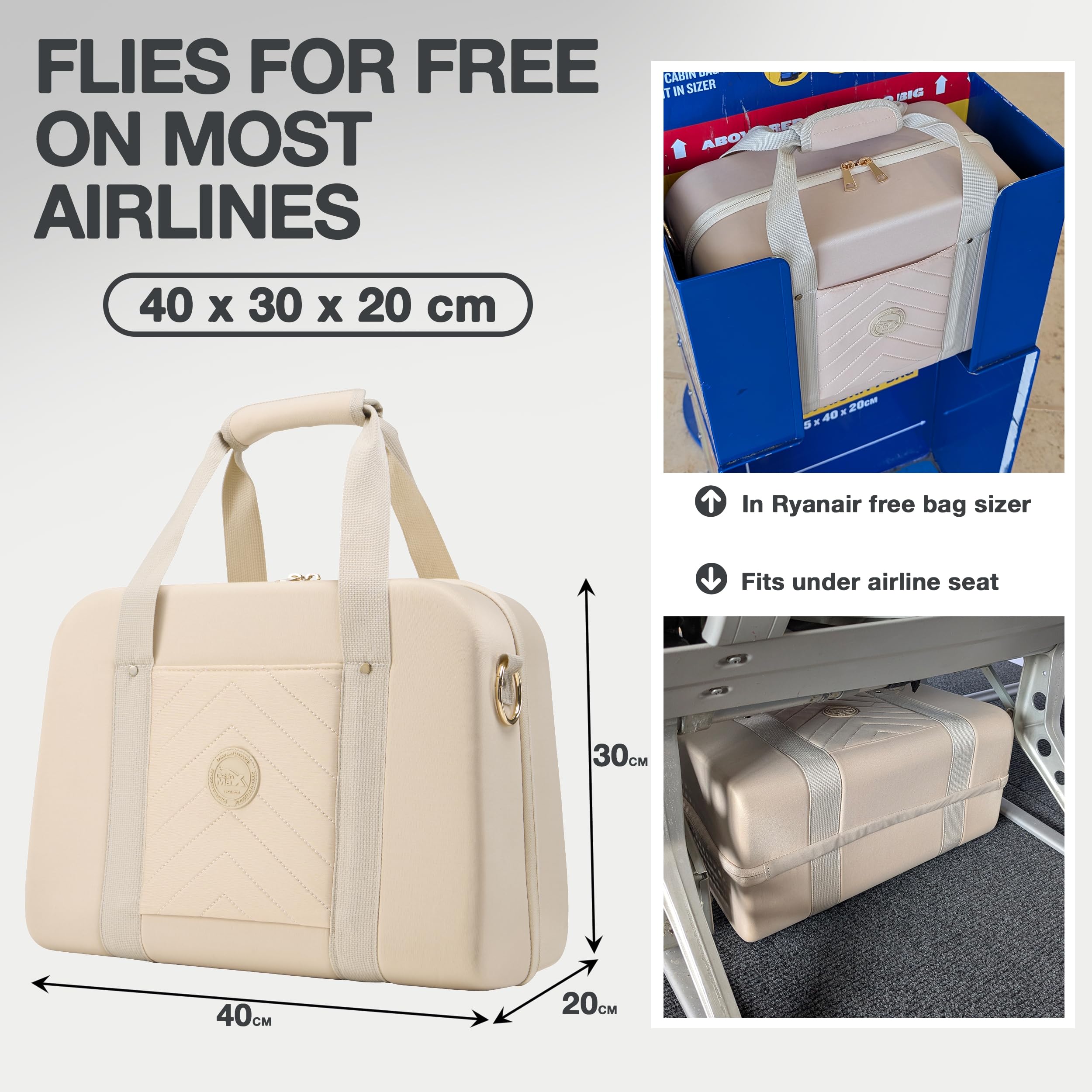 Cabin Max Paxos 24L Unter-Sitz Kabinentasche – ShapeSafe™ Hartstruktur-Rucksack – Passend für Ryanair, EasyJet & Handgepäck-Bestimmungen der meisten Airlines