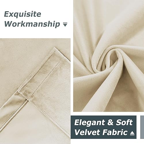 Miniatura 5 de Frelement Cortinas de terciopelo de 132 pulgadas de largo, cortinas de oscurecimiento de habitación para ventanas altas y altas, paneles de ventana