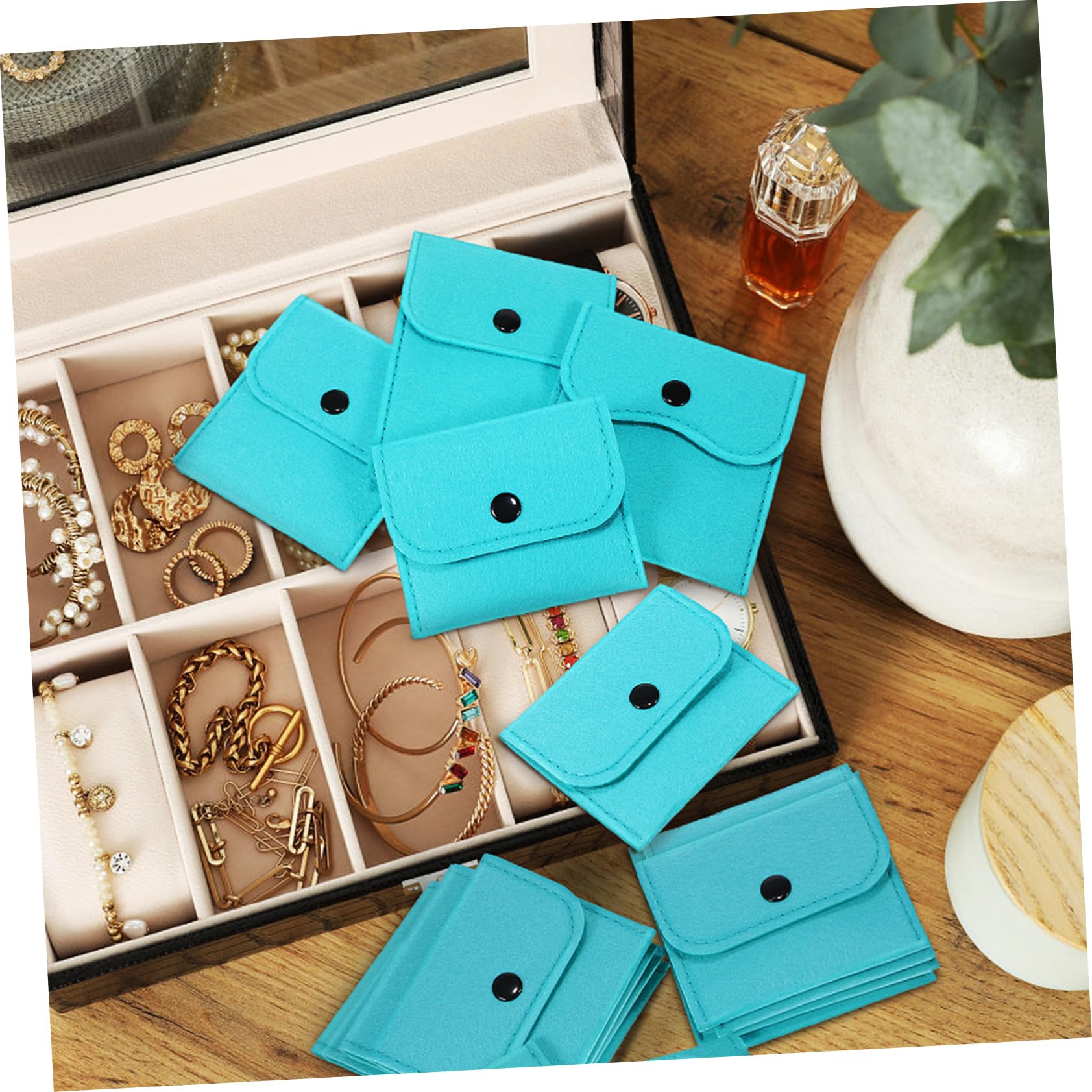 AOKWAWALIY 12 Pcs Korean Jewelry Bag Decoration Storage Bag Necklace Packaging Bracelet Packaging Bag Storage Organizer Bracelet Holder Small Jewelry Bags Jewelry Pouch Small Pouch Felt