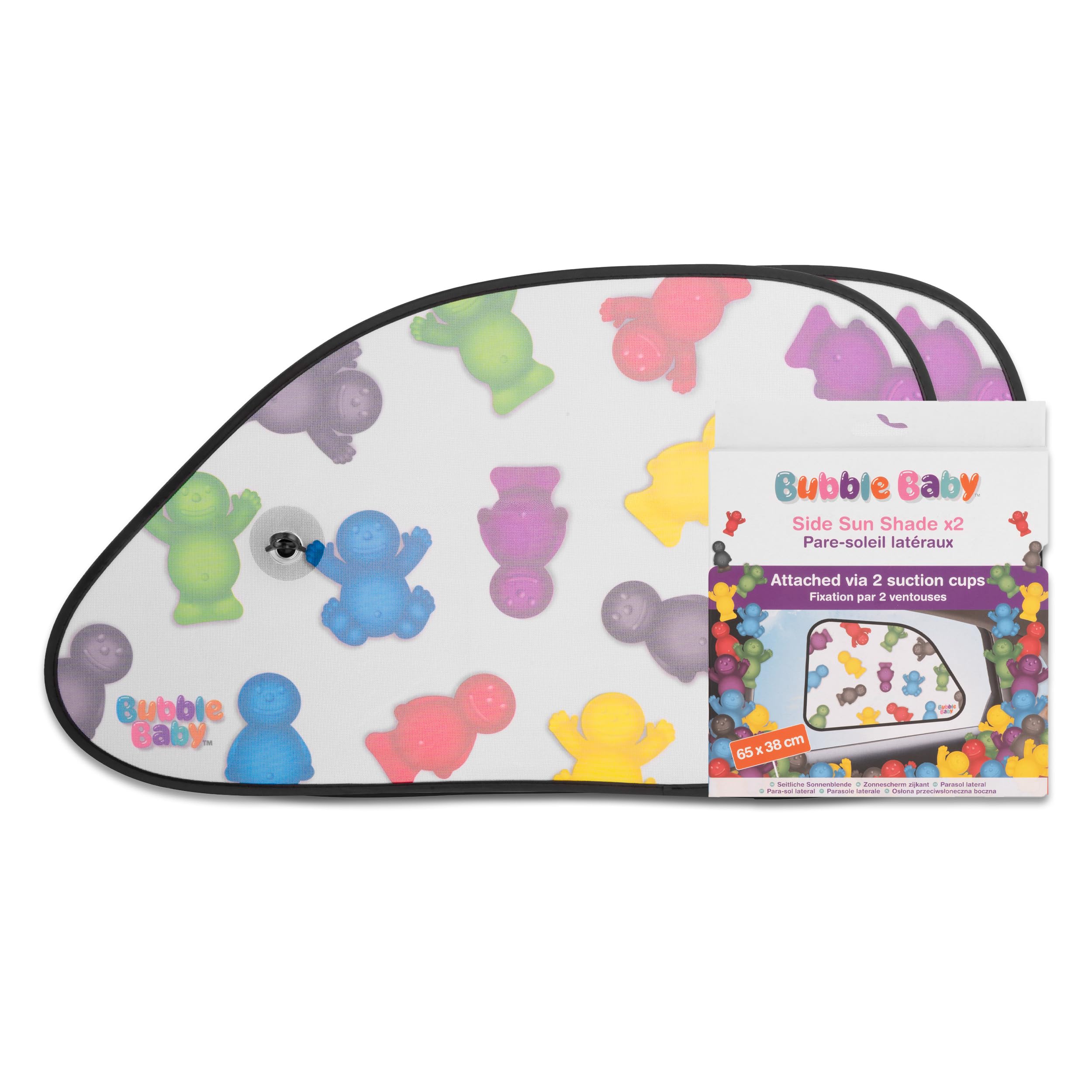 Bubble Baby Side Sun Shade for Car Windows X2 – UV Protection with Suction Cups, Universal Fit for Most Vehicles, Foldable Lightweight Design, Durable and Reusable Car Window Shade