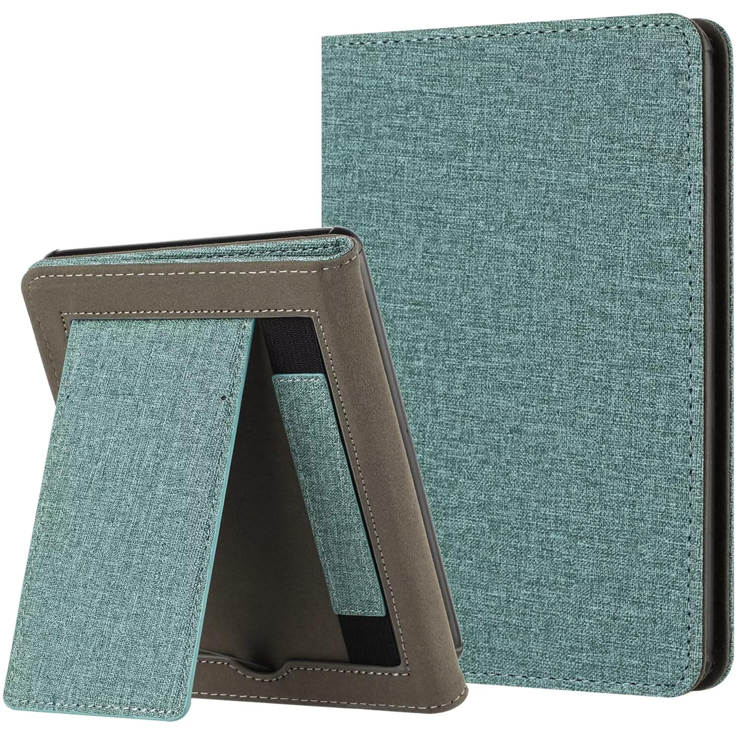 MOKASE Case for New 6" Kindle (11th Generation, 2024/2022 Release), PU Leather Stand Hard Cover, Auto Wake/Sleep with Hand Strap & Card Slot for Kindle 11th 6 inch 2024 E-Reader, Pine Green