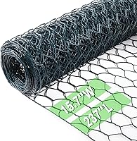 Vista 16 de Malla de gallinero de 13.7 pulgadas x 236 pulgadas, red de alambre para aves, malla hexagonal galvanizada, cerca barrera de jardín para cercado
