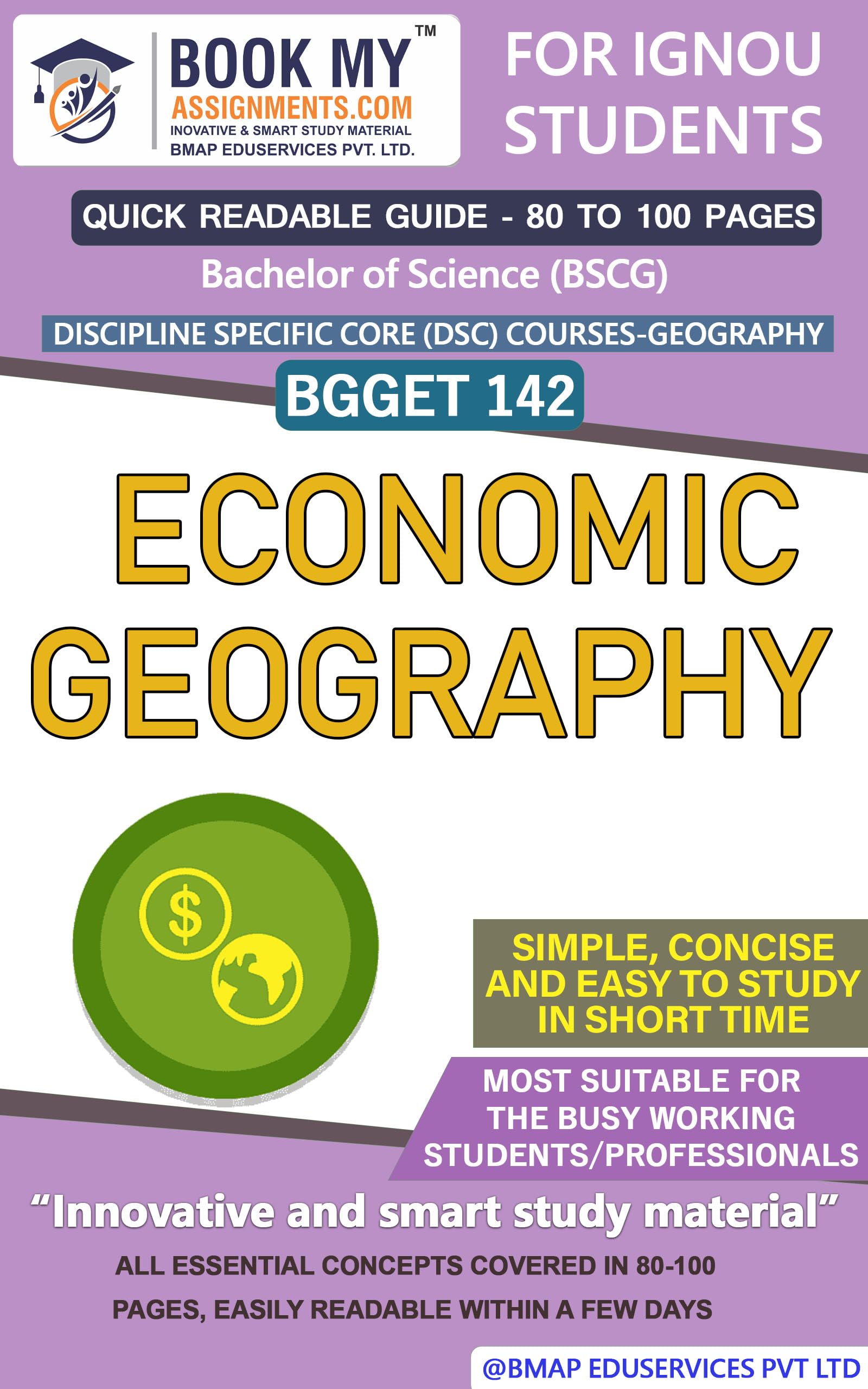 IGNOU BGGET 142 Economic Geography Study Material for IGNOU Students Latest Edition
