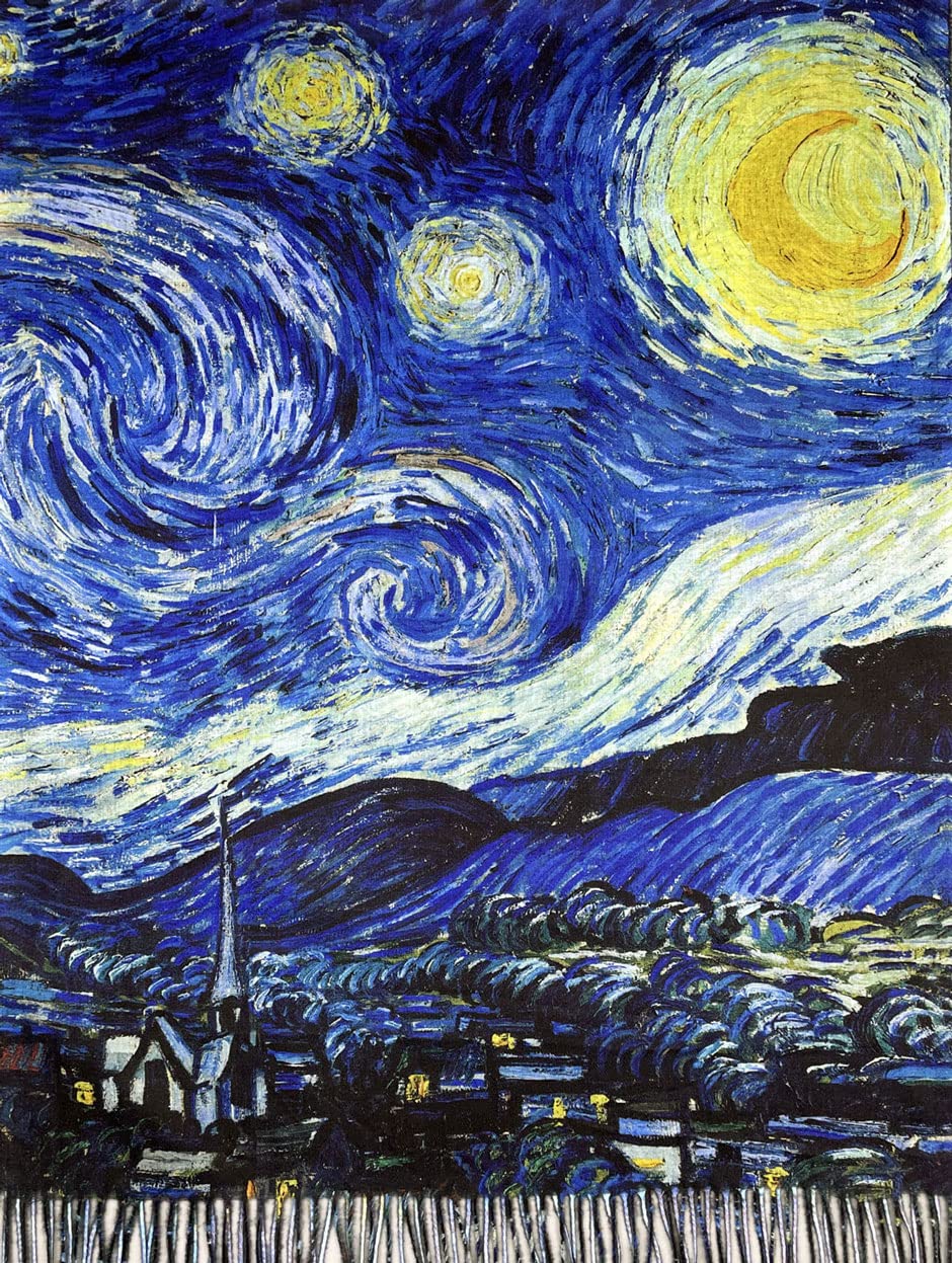 Sciarpa artistica da donna di Van Gogh, ideale come regalo reversibile, scialle morbido, pashmina, in confezione regalo