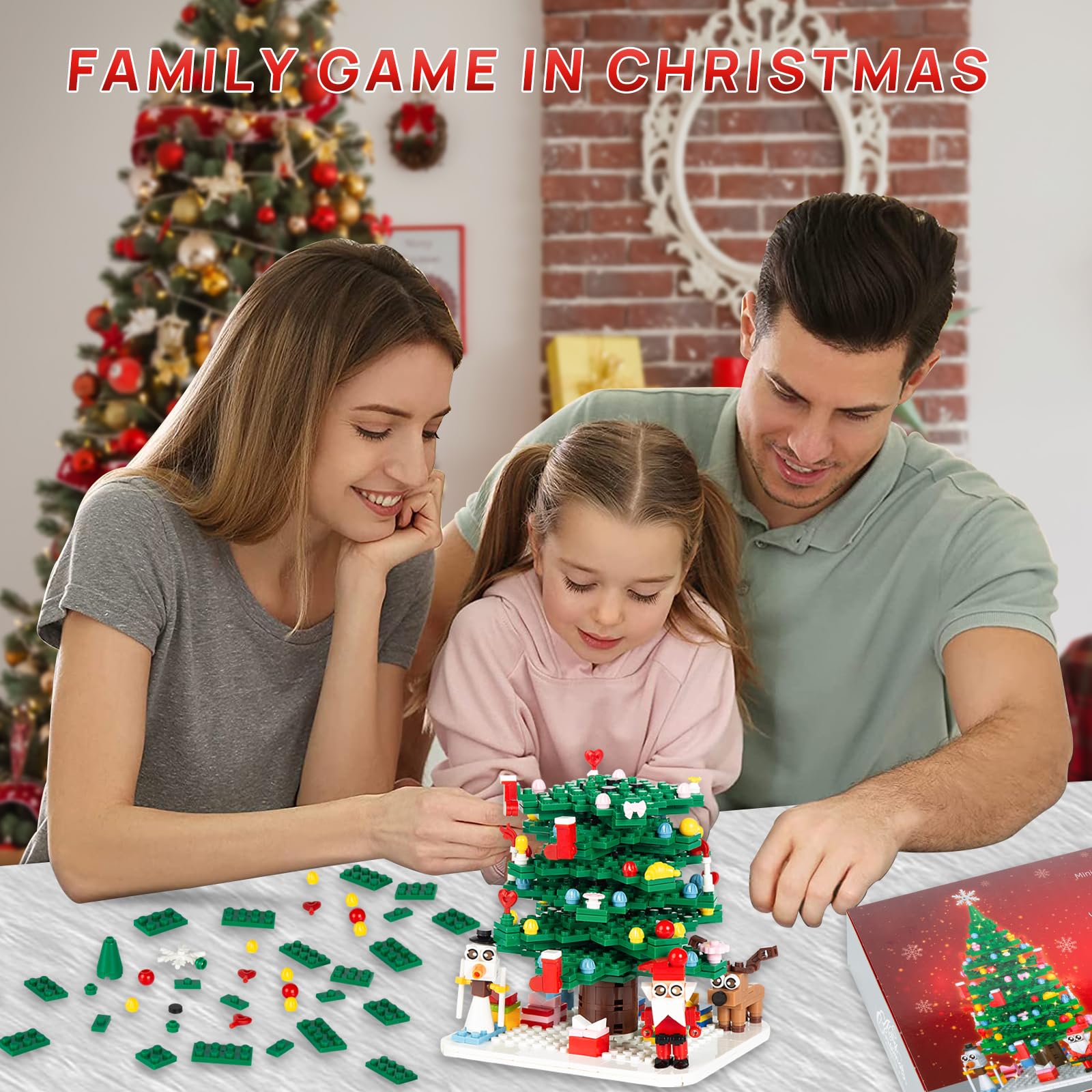 Calendario dell'Avvento 2025, kit di costruzione per albero di Natale, conto alla rovescia, 779 pezzi, set da 24 giorni, scatole a sorpresa, regali creativi per adulti adolescenti ragazze dai 6 anni