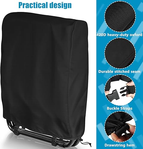 Miniatura 4 de Kovshuiwe Funda para silla plegable de gravedad cero para exteriores, impermeable, 420D, fundas de almacenamiento para sillas plegables para todo