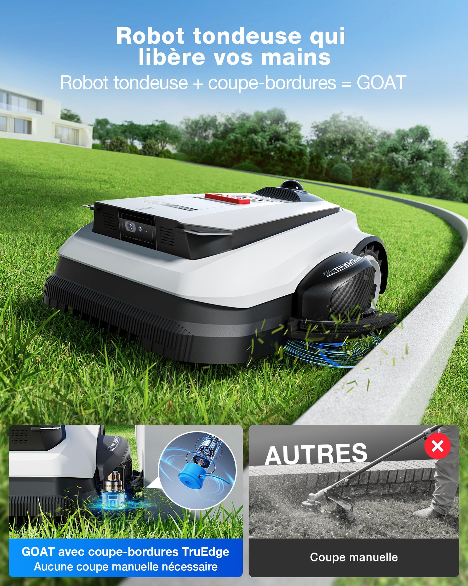 Ecovacs Goat A1600 LiDAR Pro Robot Tondeuse sans Fil — vue 2