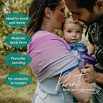 CHIMPAROO Ring Sling Baby Wrap Carrier - 100% Organic Cotton Baby Carrier Newborn to Toddler - Comfortable & Adjustable Baby Sling Carrier - With Aluminum Rings - Holds up to 15.8 kg - Amethyst, Size 2