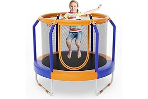 Giantex 48 Inch Kids Trampoline with Safety Enclosure Net for Indoor and Outdoor Use