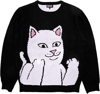 RIPNDIP Lord Nermal Flippy Knitty Sweater (Black)