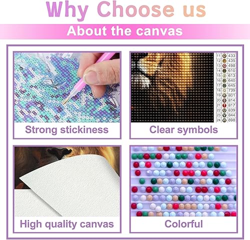 Miniatura 9 de Kits de pintura de diamantes 5D para adultos, loro peculiar, kit de pintura de diamante, hermosos animales de dibujos animados por números para