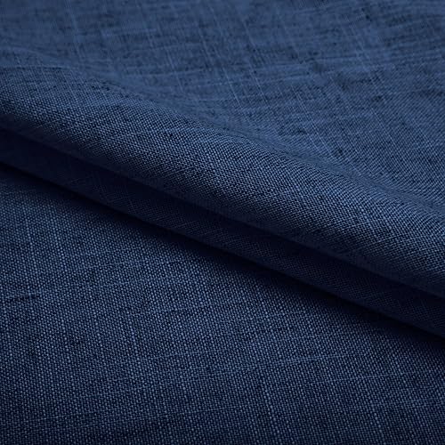 Miniatura 7 de Pitalk Cortinas de lino azul marino de 90 pulgadas de largo, juego de 2 paneles para sala de estar, cortinas con ojales, filtro de luz, cortinas