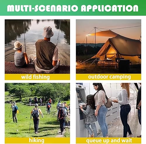 Miniatura 7 de Taburete de viaje ultraligero portátil, silla de camping, taburete de pesca plegable con llavero de transporte, estilo bolso plegable para mochila,