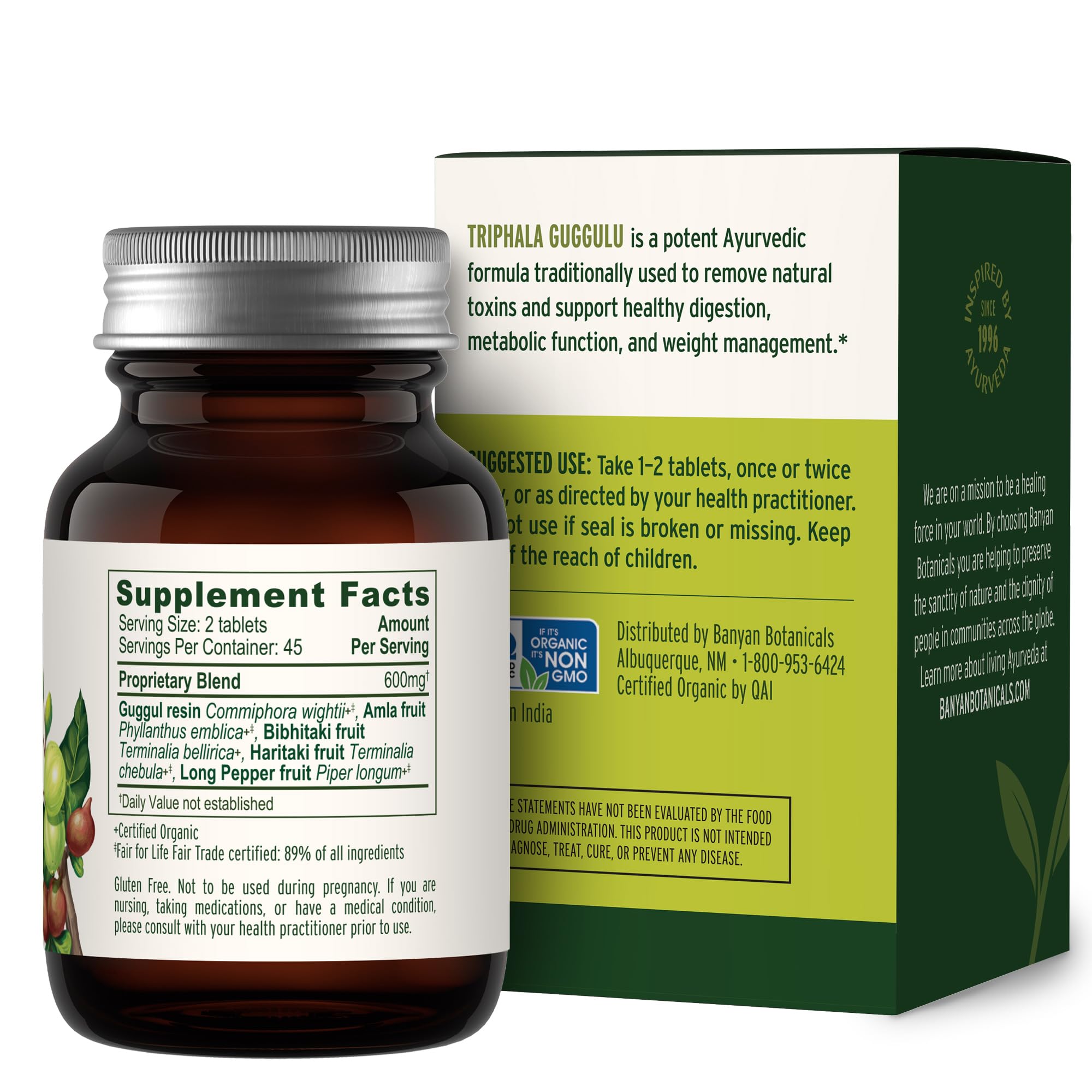 Banyan Botanicals Organic Triphala Guggulu – Deep Tissue Detox & GI Tract Support – Advanced Herbal Cleansing Supplement with Guggulu Resin – Systemic Waste Elimination – 90 Tablets – USDA Organic — Amazon image 9