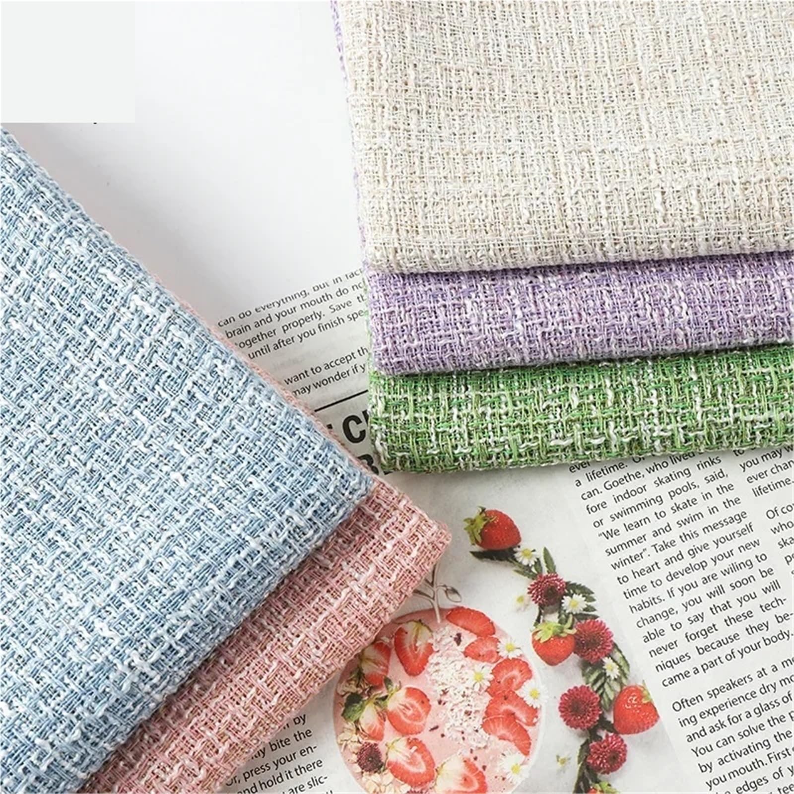 Tradycyjna tkanina tweedowa, Polyester Tweed Fabric Multicolor 100-300x148cm(Color 3,300x148cm)