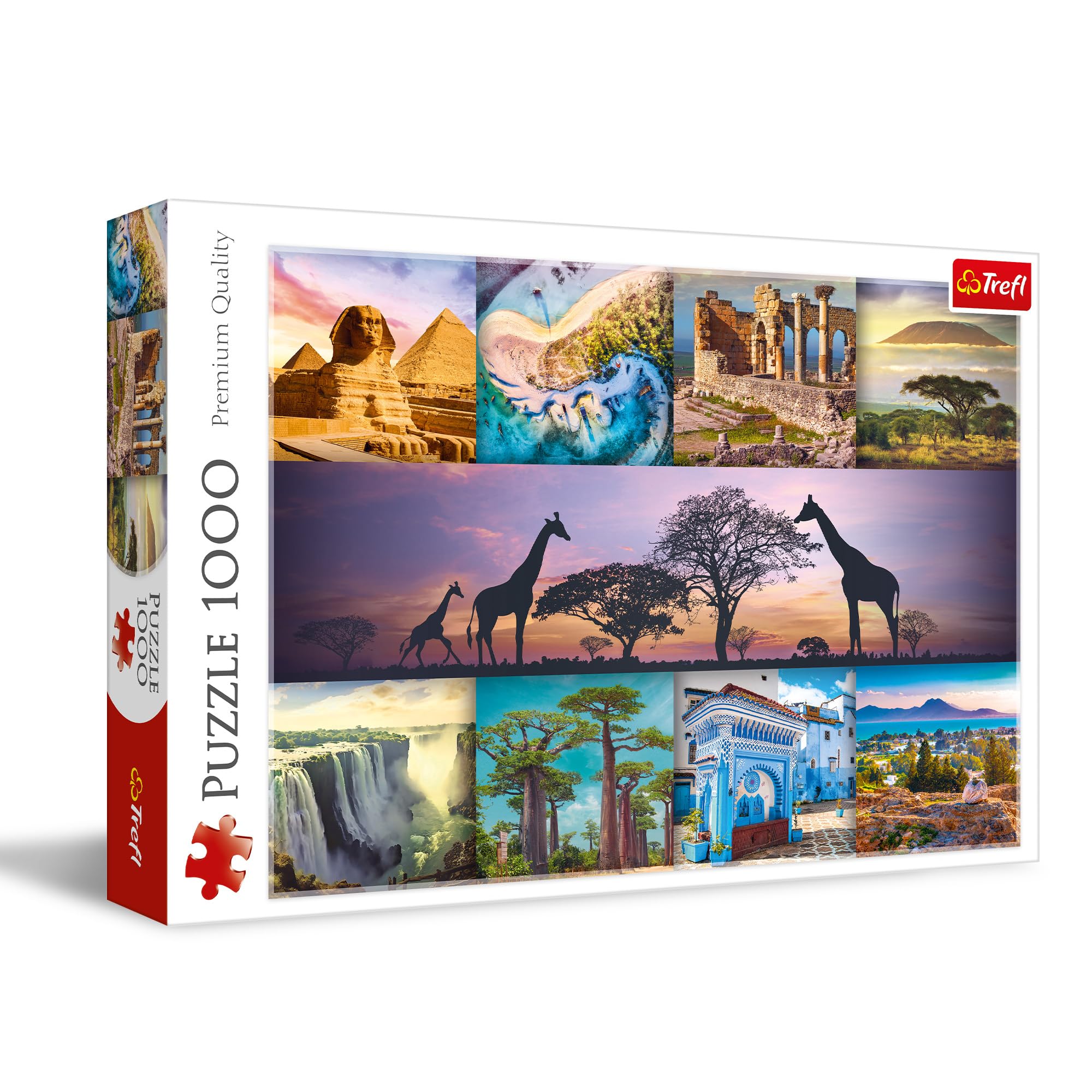 Trefl - Kolaż: Afryka - Puzzle 1000 Elementów - Układanka DIY z Symbolami Afrykańskiego Kontynentu, Kreatywna Rozrywka, Zabawa, Puzzle Klasyczne dla Dorosłych i Dzieci od 12 lat
