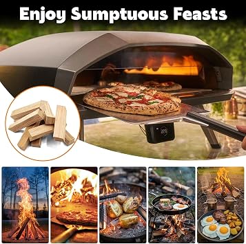 W&E Choice Pizza Oven Wood 6 Inch Mini Logs, 12 lbs Box, Kiln Dried Oak Firewood for Pizza Ovens, Ooni and Gozney, Solo Stove, Long-Lasting Burn for BBQ, Grills and Smokers, Product of USA