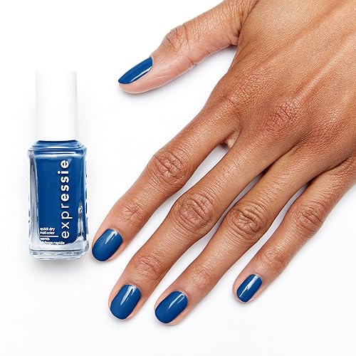 Miniatura 7 de Essie Expressie - Esmalte de uñas vegano de secado rápido, Beat the Clock, azul cobalto vibrante, 0.33 onzas