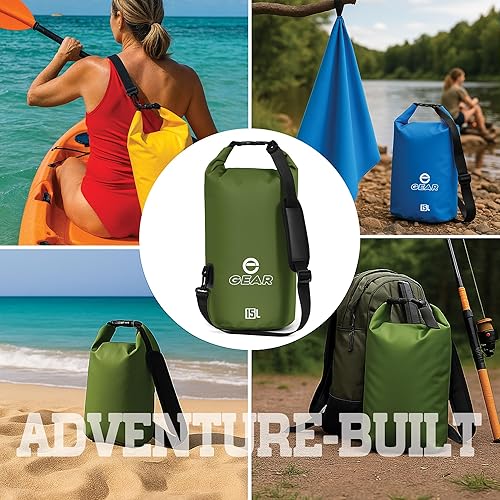Miniatura 3 de Waterproof Dry Bag 15L with Free Quick Dry Microfiber Towel  Floating Roll Top Dry Sack for Kayaking, Boating, Camping & Beach Adventures