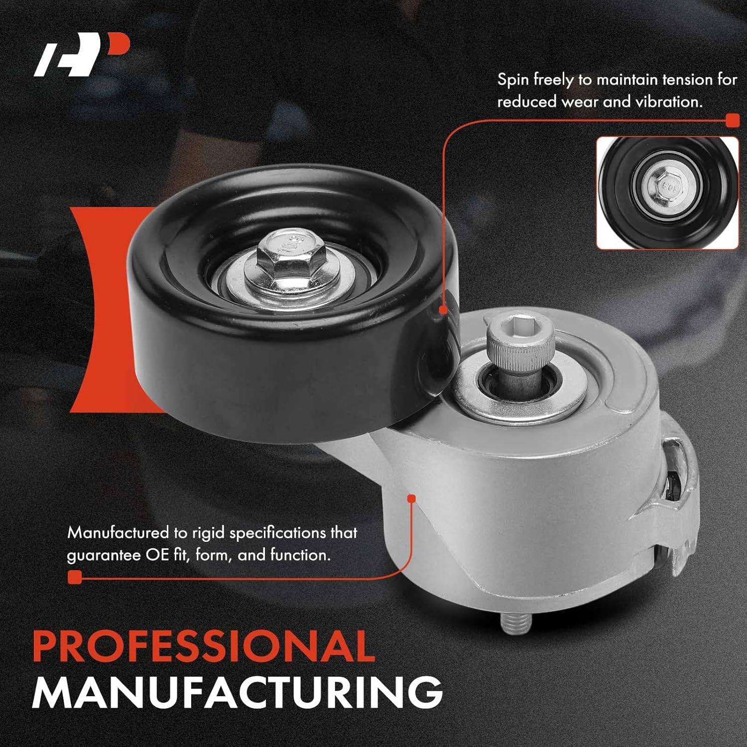 A-Premium Belt Tensioner Assembly with Pulley Compatible with Ford Ranger 92-96, Sable 2001, Taurus 93-07, Aerostar 95-96, Windstar 95-00 & Mazda B3000 94-96 & Mercury Sable, Replace# F3DE6B209AB