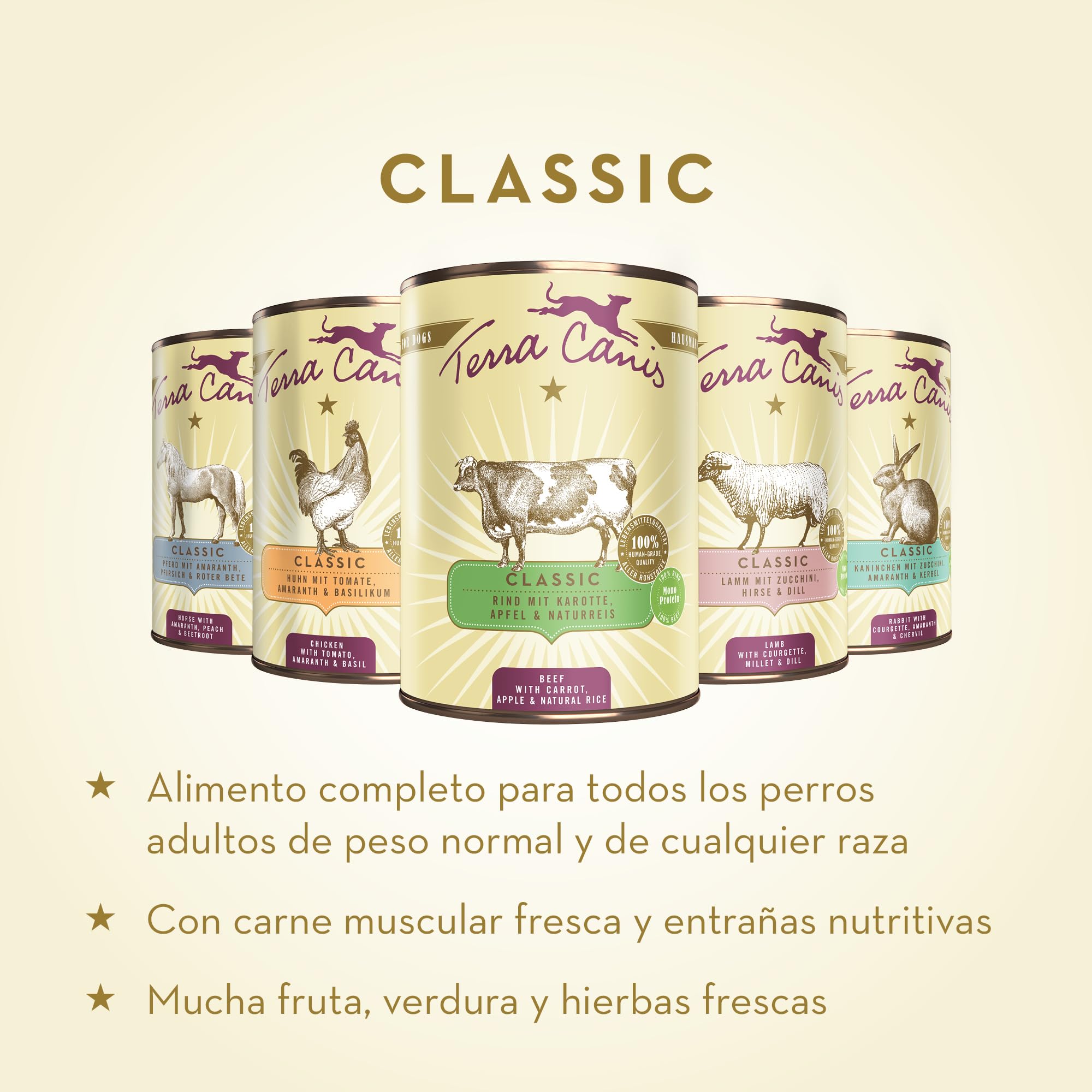 Terra Canis Pollo con Tomate, Comida húmeda clásica para Perros, 6x800g
