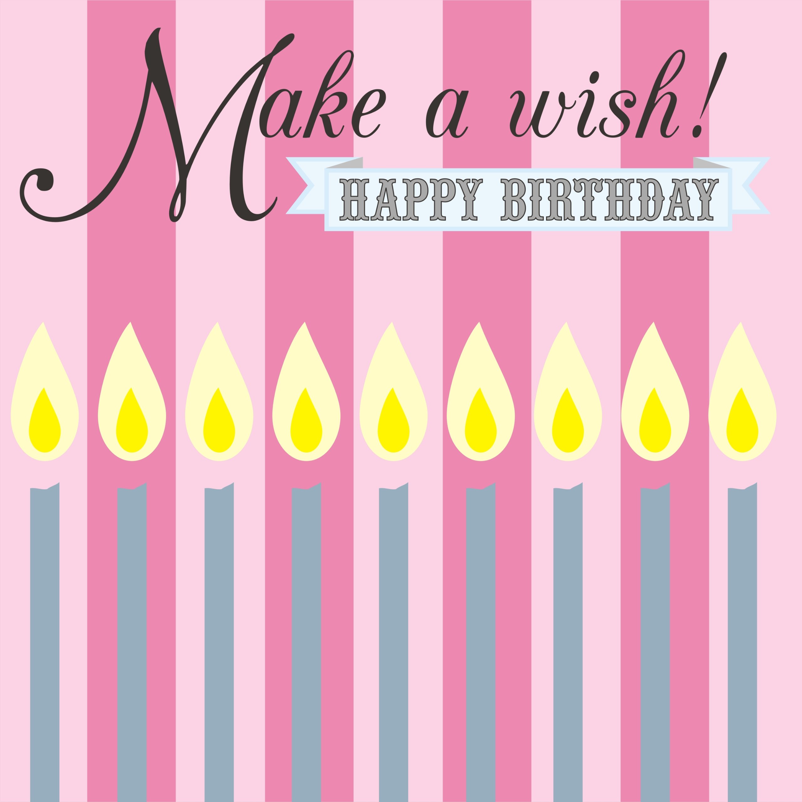 Claire Giles Greeting Cards, Happy Birthday Card, Candles Design Birthday Greeting Card, "Make a Wish!"
