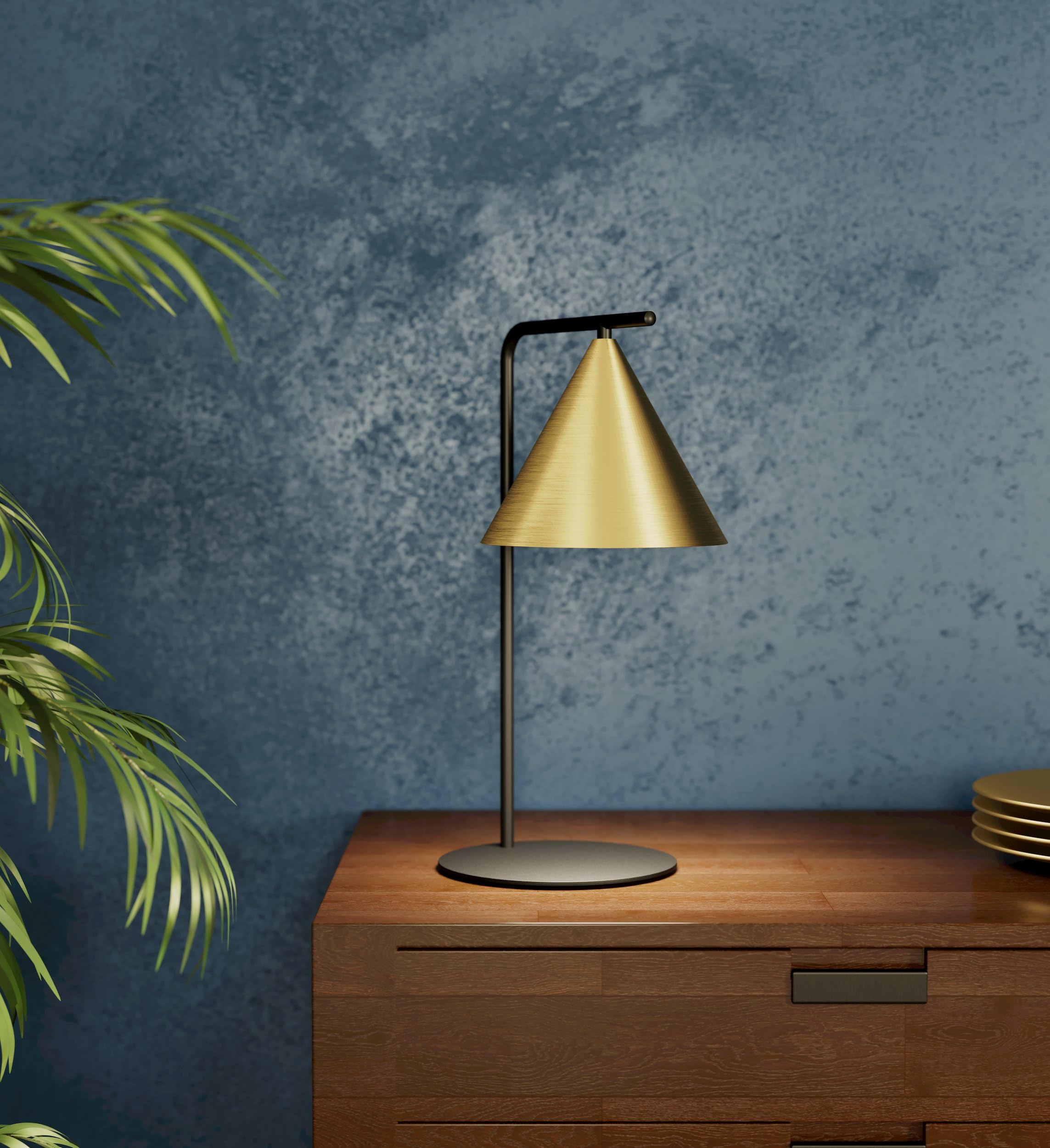 Eglo lámpara de sobremesa Narices, de luz única minimalista, iluminación | de cabecera de metal, latón cepillado, oro, negro, con interruptor, casquillo E27