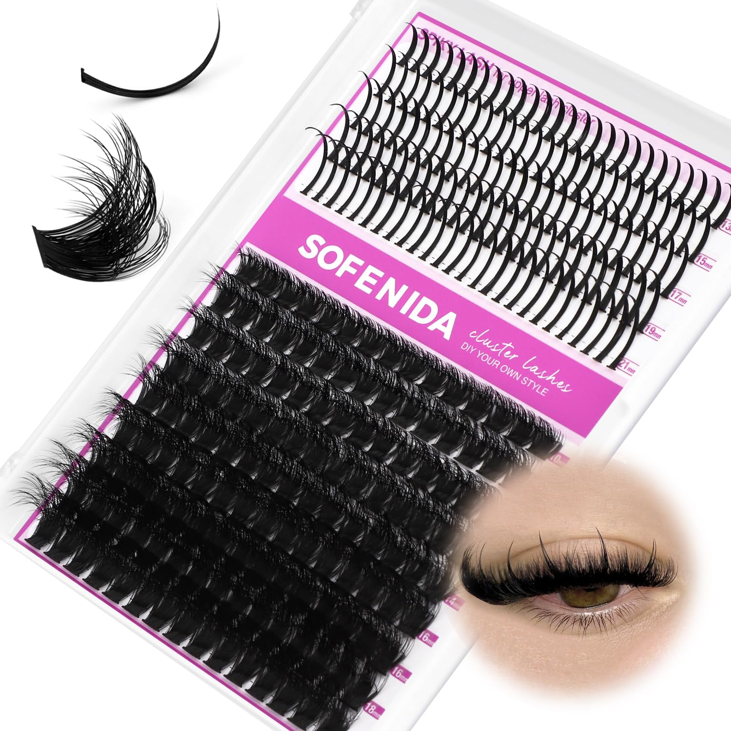 SOFENIDA 80D Lash Clusters Kit - Volume Eyelashes -9