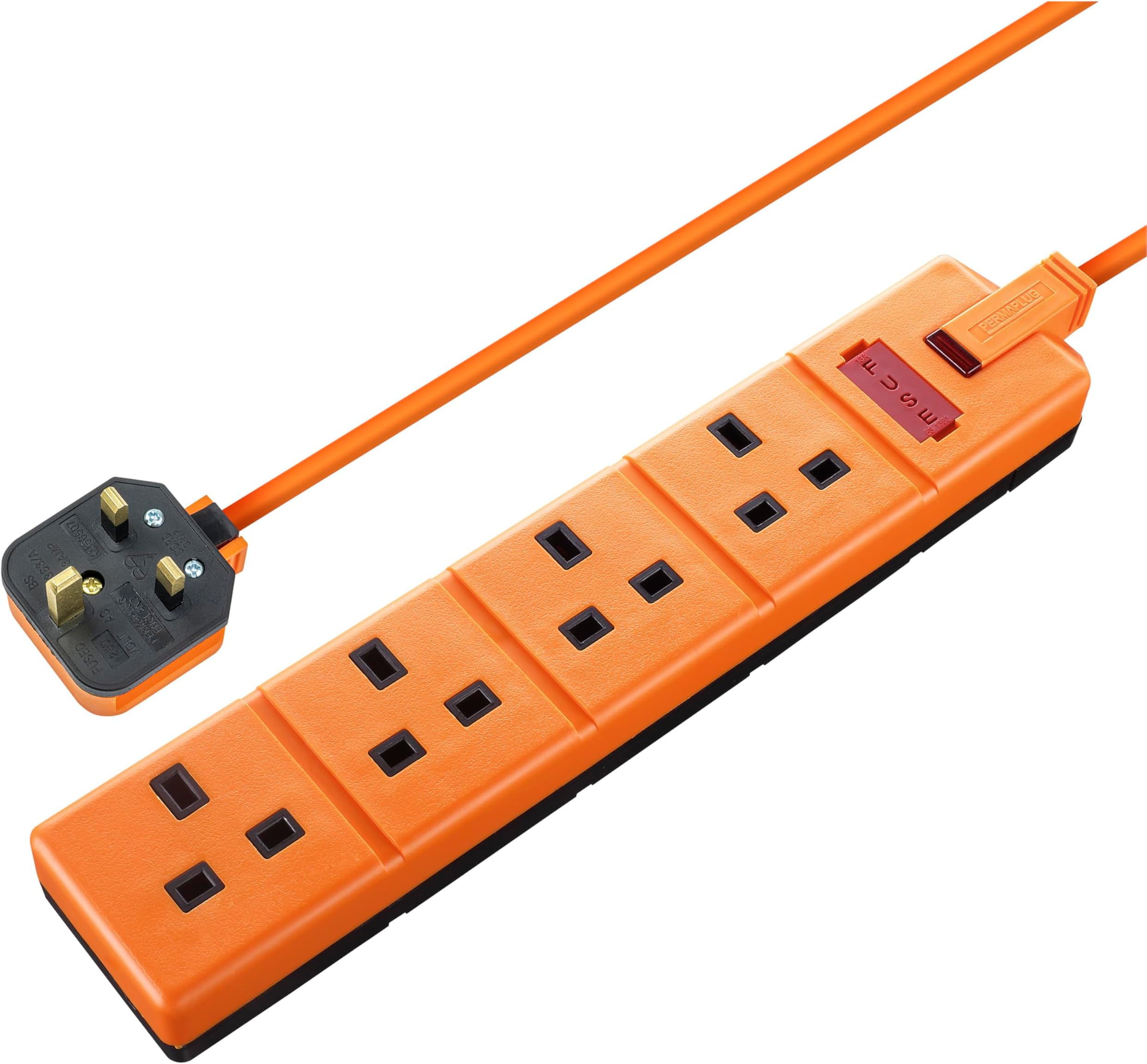 Permaplug by Masterplug Four Socket Extension Lead with Power Indicator ...