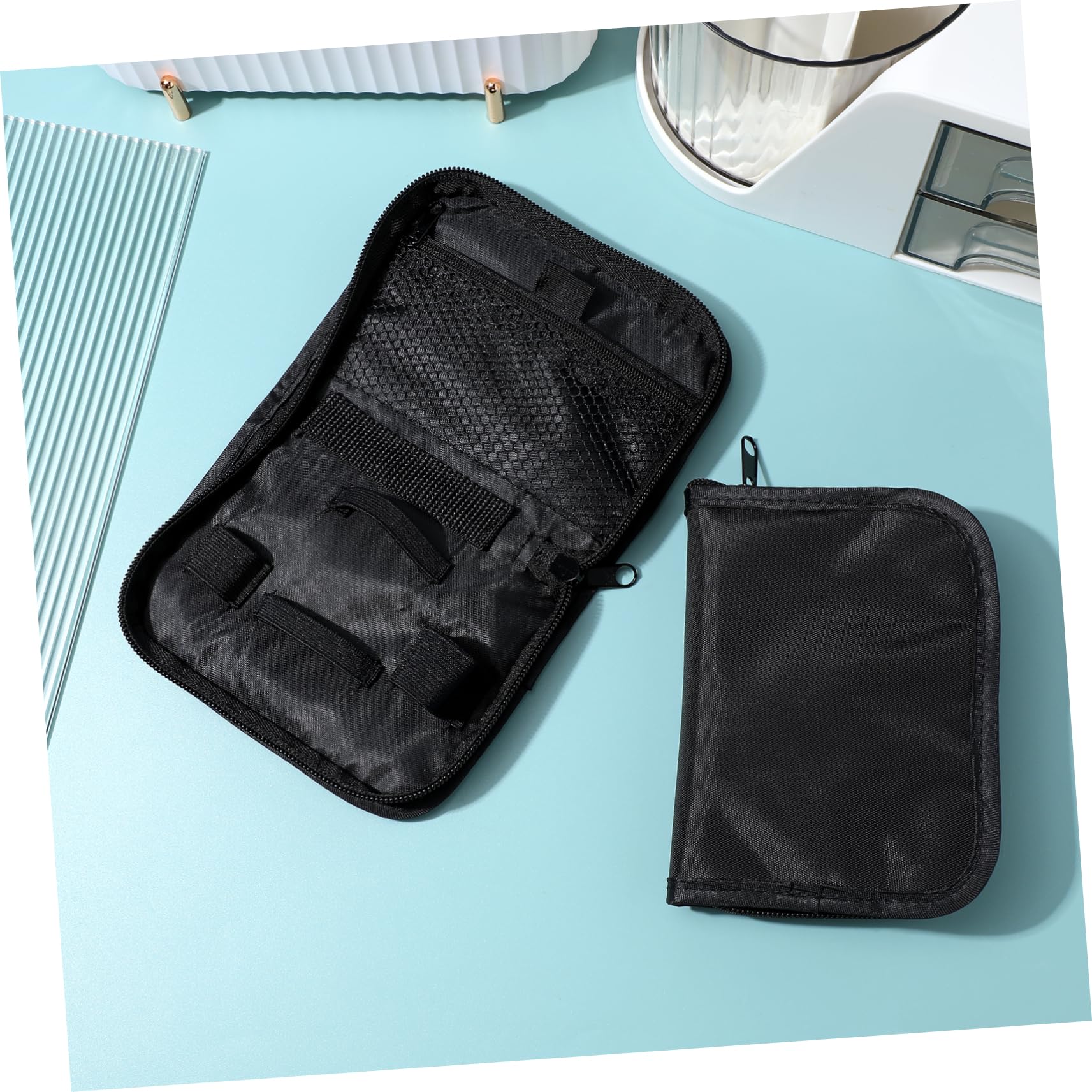 Healeved 20stücke Aufbewahrungstasche Für Blutzuckermessgeräte Tragbare Oxford-taschen Schwarz Mit Reißverschluss Für Reisen Und Täglichen Gebrauch Schützt Vor Stößen Und
